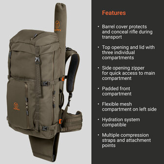 Vorn EV 45 backpack with QRR (Quick Rifle Release)