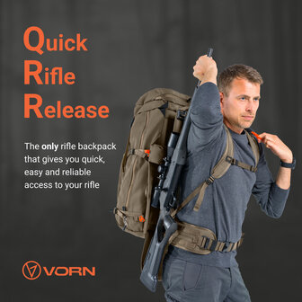 Vorn EV 45 rugzak met QRR (Quick Rifle Release)