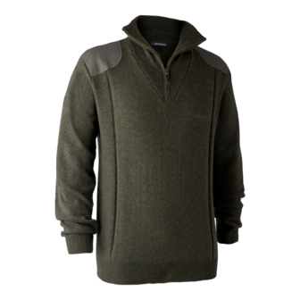 Deerhunter Sheffield Knit mit zip-neck Green Melange