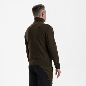 Deerhunter Sheffield Knit met zip-neck Dark Elm