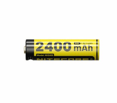 Nitecore NH2400 Oplaadbare AA Li-Ion batterij 2400mAh met USB-C Poort, 4 stuks