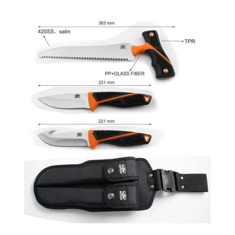 Buffalo River Hunting Knife set 3 delig