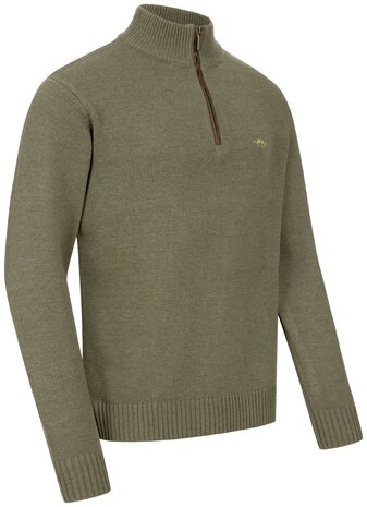 Pull en laine HZ Blaser pour homme olive foncé