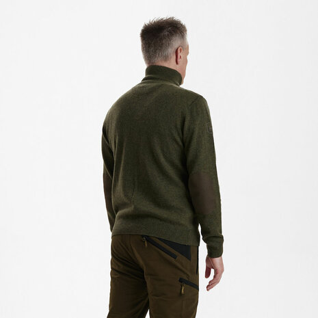 Deerhunter Sheffield Knit met zip-neck Green Melange