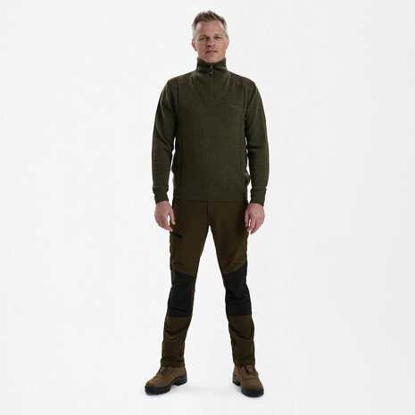 Deerhunter Sheffield Knit met zip-neck Green Melange