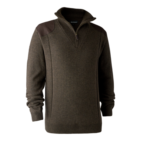 Deerhunter Sheffield Knit mit zip-neck Dark Elm